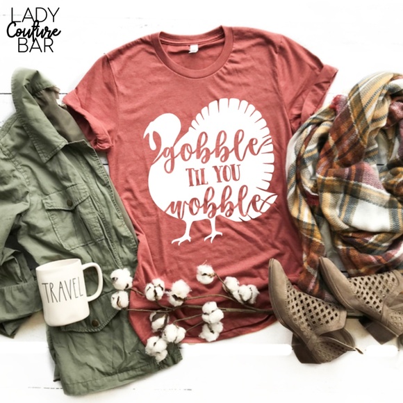 Gobble til you wobble shirt, Thanksgiving TeeShirt - Picture 2 of 3